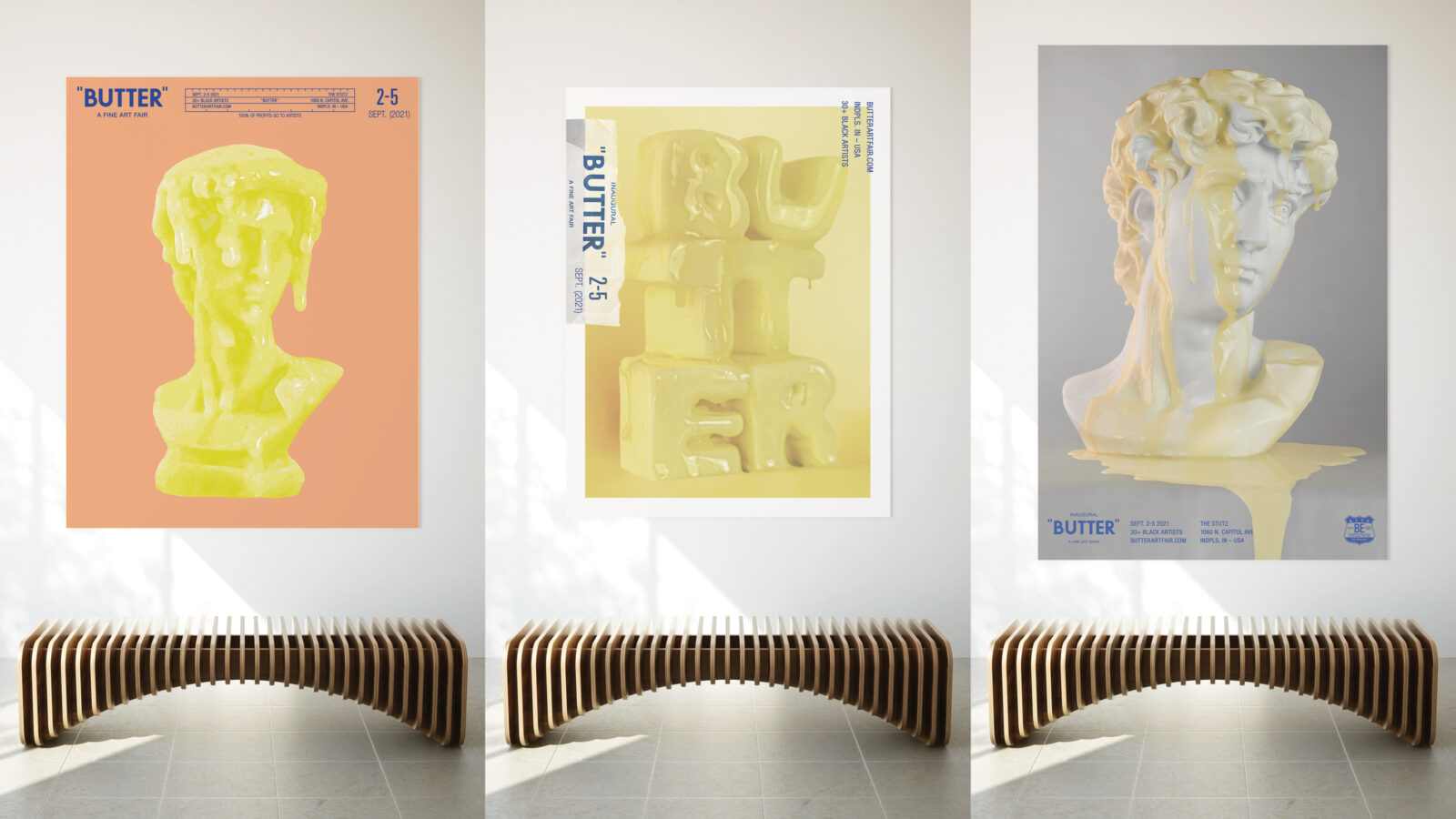 butter posters on a gallery wall