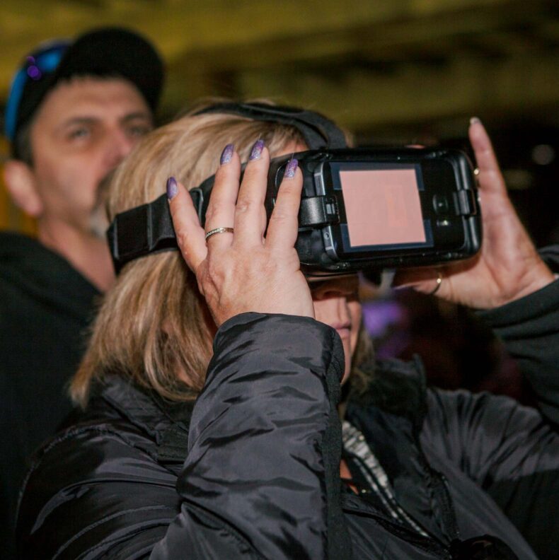 a woman with a vr headset