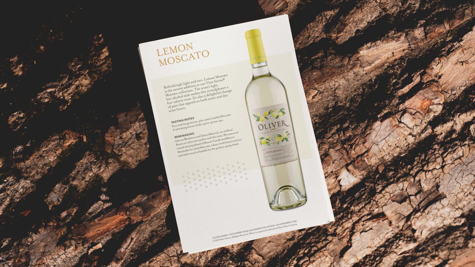 oliver wine tasting card
