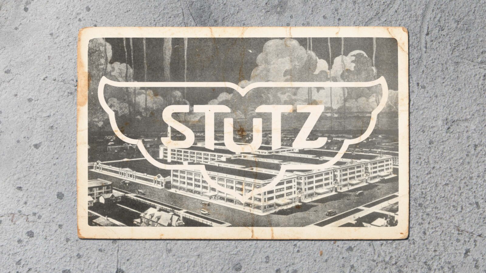postcard with stutz branding